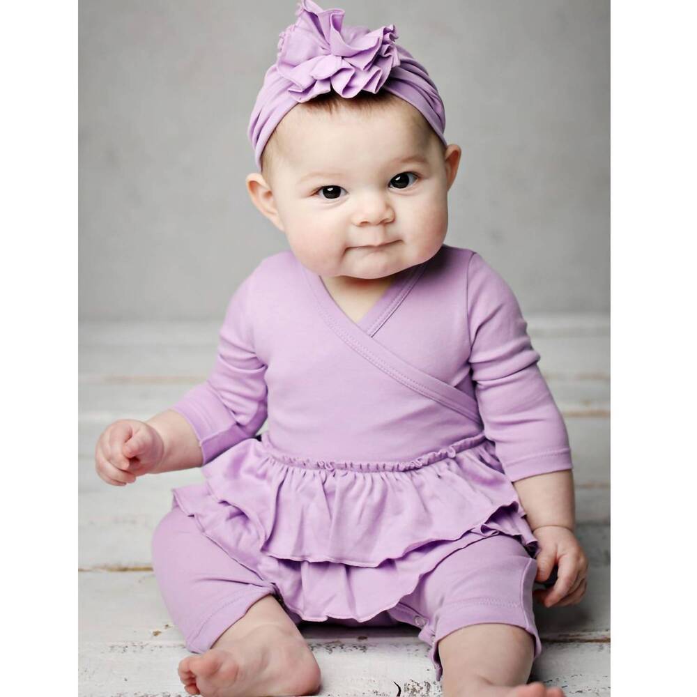 NEW LEMON LOVES LAYETTE newborns and baby girls mayra romper in sheer lilac